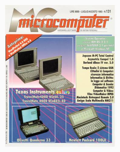 copertina del numero di MC Microcomputer con la recensione dell'Olivetti Quaderno